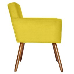 Poltrona Decorativa Pés Palito Vitoria Suede Amarela - Kasa Sofá - 3 Poltrona Decorativa Pés Palito Vitoria Suede Amarela - Kasa Sofá - 3