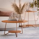 Ver imagem 5 de Conjunto 2 Mesa de Centro e Apoio Liz Sala Moderno -freijo