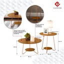 Ver imagem 4 de Conjunto 2 Mesa de Centro e Apoio Liz Sala Moderno -freijo