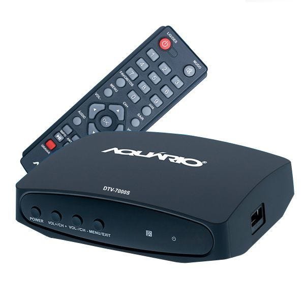 Antena Digital Externa Capte K7 Turbo Digital + Conversor e Gravador Digital Aquário DTV 7000S - 2