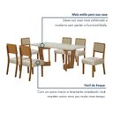 Ver imagem 5 de Conjunto Sala de Jantar Mesa 160cm Tampo de 4 cm com 6 Cadeiras Liz Bege/Cinamomo/Off White/Linho