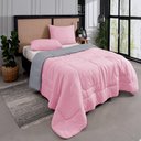 Ver imagem 3 de Kit Edredom Casal Queen 3 Peças Margarida Cama Box:rosa e Cinza