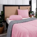 Ver imagem 2 de Kit Edredom Casal Queen 3 Peças Margarida Cama Box:rosa e Cinza