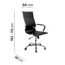 Ver imagem 3 de Cadeira de Escritório Office Secretária Couro PU Base Giratória Altura Ajustável Preto Telasul