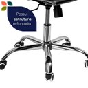 Ver imagem 2 de Cadeira de Escritório Office Secretária Couro PU Base Giratória Altura Ajustável Preto Telasul