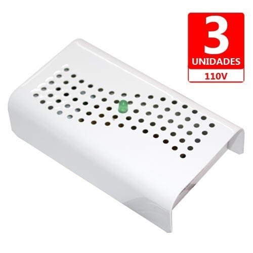  Anti Mofo Eletrônico R14 110V kit 3 unid. Branco Repel Mofo, Anti-Ácaro e Fungos, 