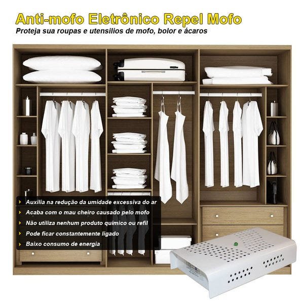 kit Anti-Mofo Eletrônicos Repel Mofo 4 unidades, Anti-Ácaro e Fungos, Desumidificador 220V -  - 3