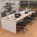 Ver imagem 5 de Conjunto Estação de Trabalho 6 Lugares com 6 Cadeiras de Escritório Ergonômicas - Dubai/Branco