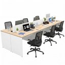 Ver imagem 4 de Conjunto Estação de Trabalho 6 Lugares com 6 Cadeiras de Escritório Ergonômicas - Dubai/Branco