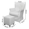 Poltrona com Puff Moema Estofados Nova America Branco CestaPlus - 2