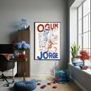 Ver imagem 2 de Quadro Decorativo Ogum São Jorge - 70x50cm:moldura Branca
