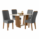 Ver imagem 2 de Conjunto Sala de Jantar Completo Mesa com 4 Cadeiras Rubi - Cedro Off White