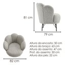 Ver imagem 3 de Poltrona Decorativa Organica Flora Pes Ferro Boucle Tce 1018 Moll