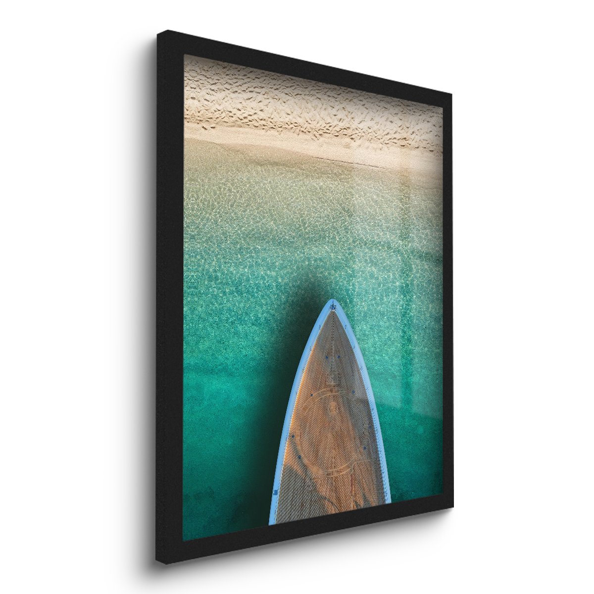 Quadro Decorativo Barco Praia Mar Canoa 45x33 C/vidro