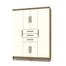 Guarda Roupa Casal Taurus 6 Portas 3 Gavetas Nature Champanhe Vila Rica - 1