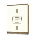 Ver imagem 1 de Guarda Roupa Casal Taurus 6 Portas 3 Gavetas Nature Champanhe Vila Rica