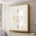 Ver imagem 3 de Guarda Roupa Casal Taurus 6 Portas 3 Gavetas Nature Champanhe Vila Rica