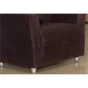 Ver imagem 4 de Poltrona Decorativa Tilla Pés Cromado Suede Marrom - DS Móveis