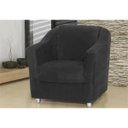 Ver imagem 1 de Poltrona Decorativa Tilla Pés Cromado Suede Preto - DS Móveis