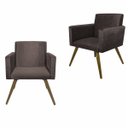 Ver imagem 1 de Kit 2 Poltronas Decorativa Pés Palito Nina Corino Marrom - Ds Móveis