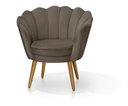 Ver imagem 1 de Poltrona Decorativa Pétala Pés Palito Suede Marrom - Fina Mobília