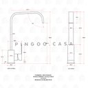 Ver imagem 5 de Torneira para cozinha Misturador Monocomando em Aço Inox Escovado São lorenço Pingoo.casa -