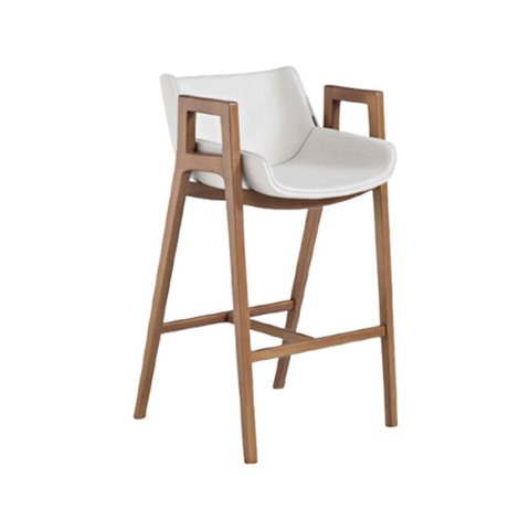 Banqueta Gris: Sofisticação Natural em Madeira para Ambientes Elegantes Tolle Móveis Grs102
