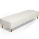 Ver imagem 2 de Puff Decorativo Sala de Estar Bali W01 Pés Palito 210x60cm Linho Champagne - Lyam Decor