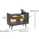 Ver imagem 2 de Aparador Adega Bar Pés Palito Estilo Retrô 4064 cor Onix/Nature - Jm Casa dos Moveis