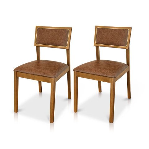 Kit 02 Cadeiras de Jantar e Living Millie Estofada Couríssimo - Desk Design
