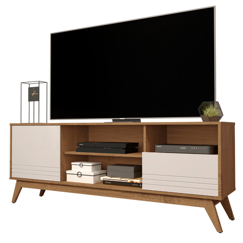 Rack para Sala Pés em Madeira Material em Mdf Kairo Wood - Via Nossa:freijo/off White