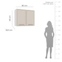Ver imagem 4 de Armário de Cozinha Aéreo Amara 80x66cm com 2 Portas Branco/Creme 250022