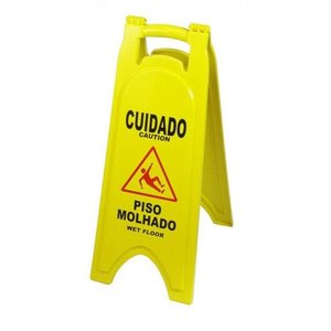 Placa de Sinalização Piso Molhado P5