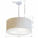 Ver imagem 1 de Lustre Pendente Cilíndrico Vivare Free Lux Pe-4386br Cúpula em Tecido - 50x25cm