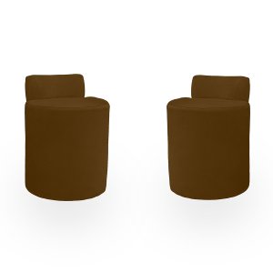 Kit Puff Banqueta Alto Confortável Reforçado Minimalista Roma Suede