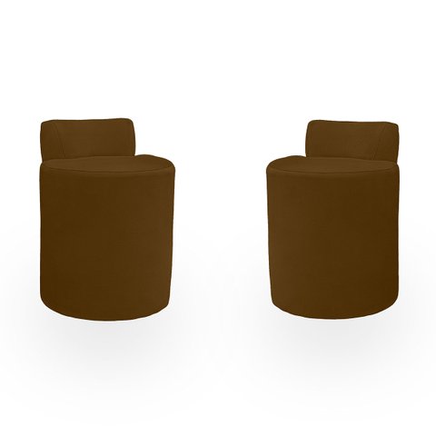 Kit Puff Banqueta Alto Confortável Reforçado Minimalista Roma Suede