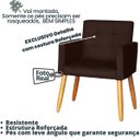 Ver imagem 2 de Poltrona Costurada para Manicure Decorativa Salão de Beleza - Moblan Decor:marrom