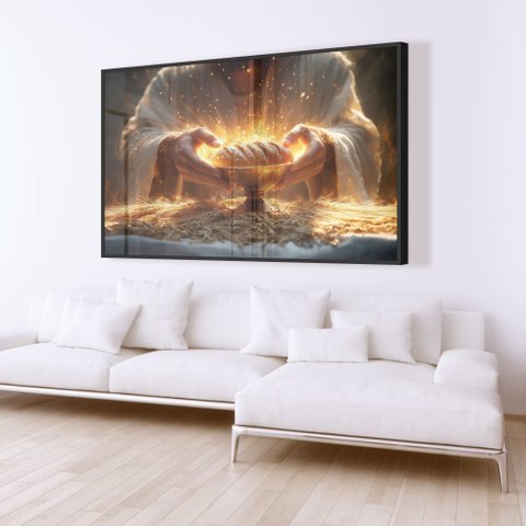 Quadro Decorativo Jesus Pão Ceia Sala Quarto Casa Escritório