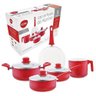 Jogo De Panelas 5 Peças Vermelho Revestimento Cerâmico - Clink - 1