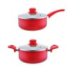 Jogo De Panelas 5 Peças Vermelho Revestimento Cerâmico - Clink - 2