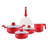 Jogo De Panelas 5 Peças Vermelho Revestimento Cerâmico - Clink - 3