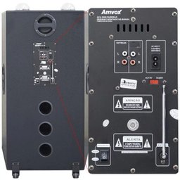 Caixa Som Amplificada Bluetooth 3000W Rms 6 Sub Mp3 Fm USB SD Aux LED Bivolt Amvox Aca 3000 Paredã - 4