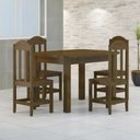 Ver imagem 1 de Mesa Com 4 Cadeiras 120x88 Em Madeira Safira Castanho Nemargi