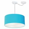 Lustre Cilindrico com Desvio de Centro MD-4147 Cupula Tec 50X25 Azul Turquesa - 1