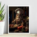 Ver imagem 2 de Quadro para Cozinha Coruja Cozinheira 45x34cm - com Vidro:madeira Preta