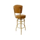 Ver imagem 3 de 2 Banquetas Bar Bancada Média Altura 65cm Cor Dourado Fosco Giratória Encosto Estofado Assento Cor C
