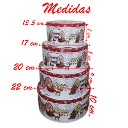 Conjunto De 4 Latas Natalinas Papai Noel Para Doces Chocolates - 2