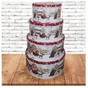 Ver imagem 3 de Conjunto De 4 Latas Natalinas Papai Noel Para Doces Chocolates