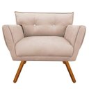 Ver imagem 2 de Kit 2 Poltrona Decorativa Anitta Suede Bege Strass - D'Rossi