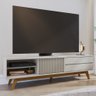 Rack para Sala Bancada de Tv 75 Pol 200cm Itália C05 Off White Matte - Mpozenato - 2
